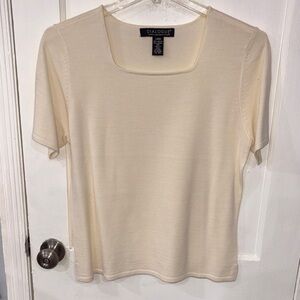 Dialogue Soft Cream Short Sleeve Top